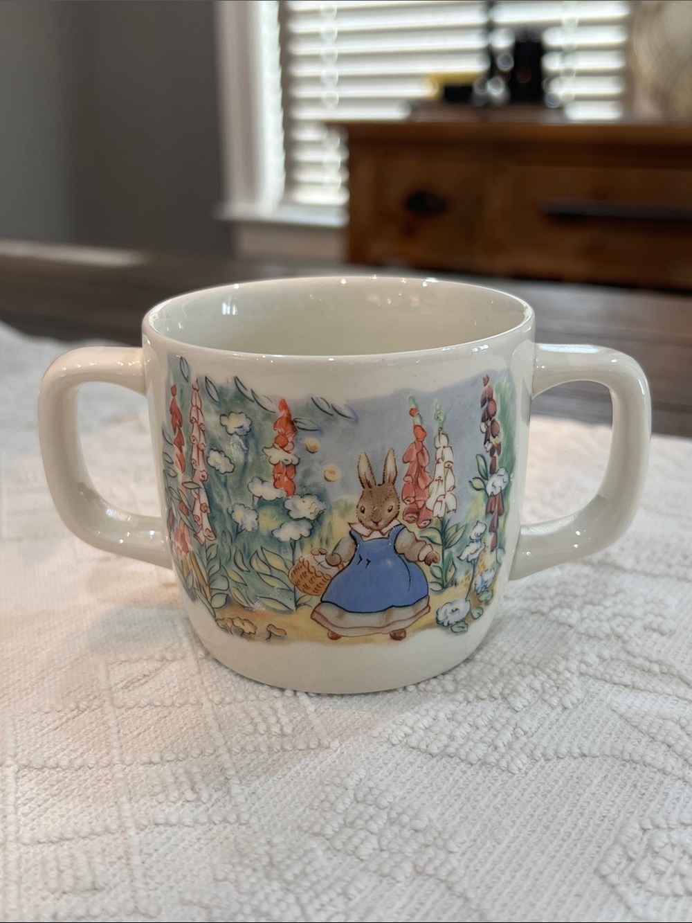Vintage 1985 Adams Little Grey Rabbit and her Friends 2 Handled Ironstone Mug